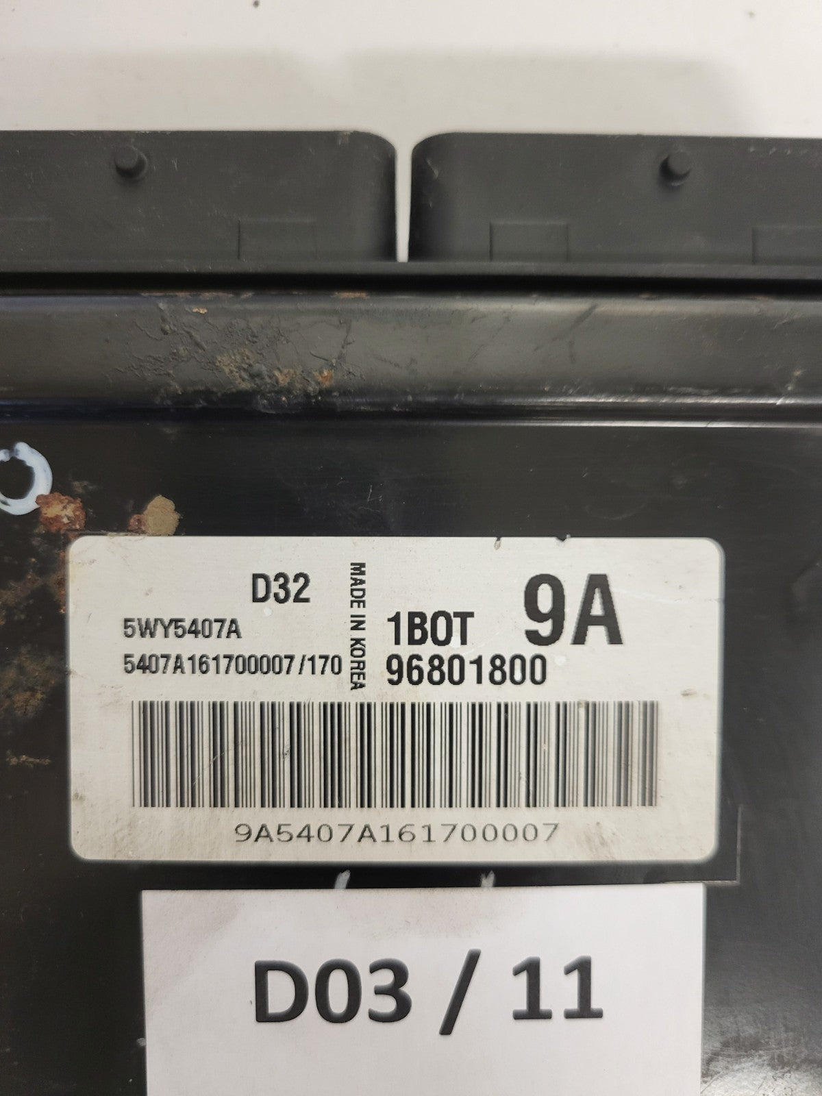 CHEVROLET MATIZ ECU / 96801800 / 5WY5407A / 1BOT / 9A / D32