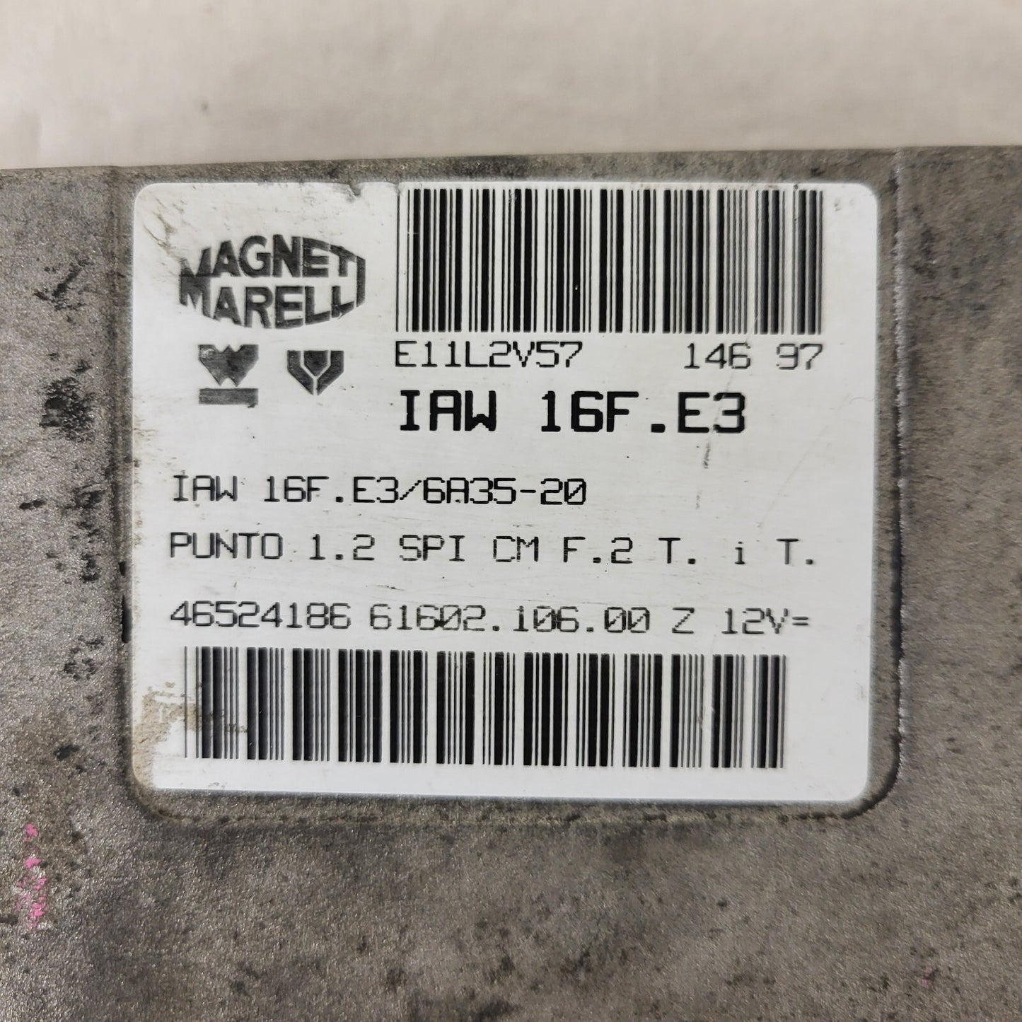Fiat Punto 1.2 ECU / 46524186 / IAW 16F.E3 / 61602.106.00 / MAGNETI MARELLI