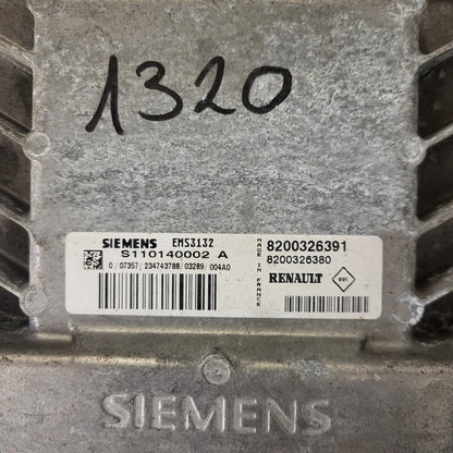 Renault ECU / S110140002A / 82003236391 / 8200326380 / S1101402002 / EMS3132