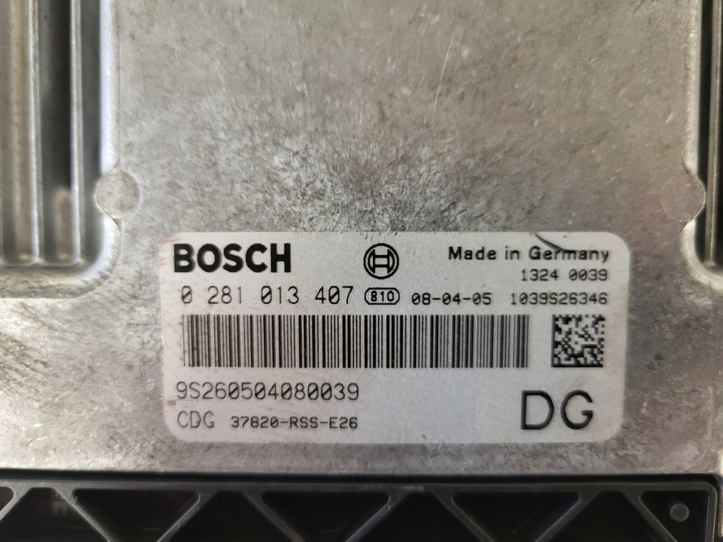 HONDA CIVIC ECU / 0281013407 / 37820-RSS-E26 / 9S260504080039 / DG / BOSCH