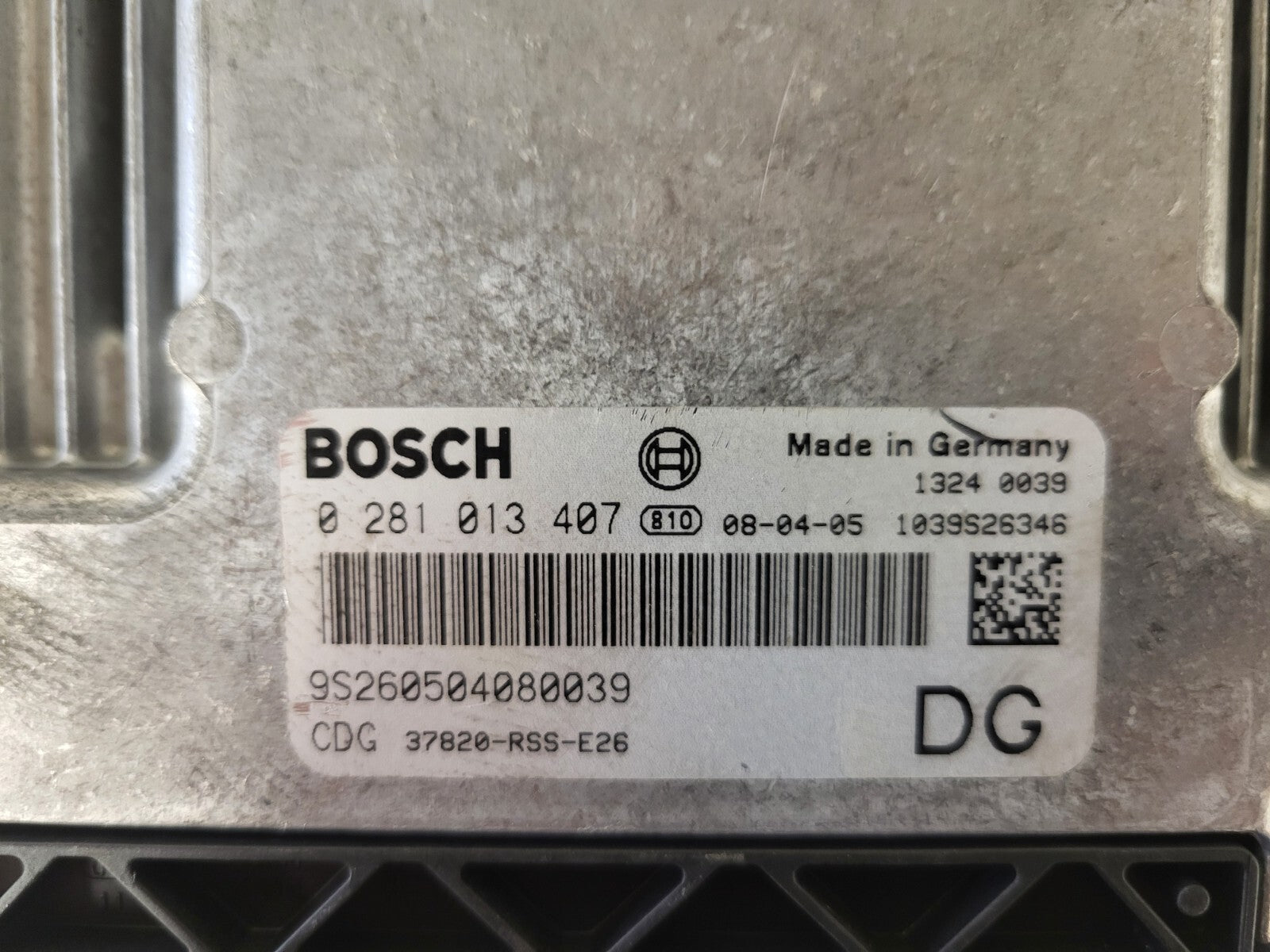 HONDA CIVIC ECU / 0281013407 / 37820-RSS-E26 / 9S260504080039 / DG / BOSCH