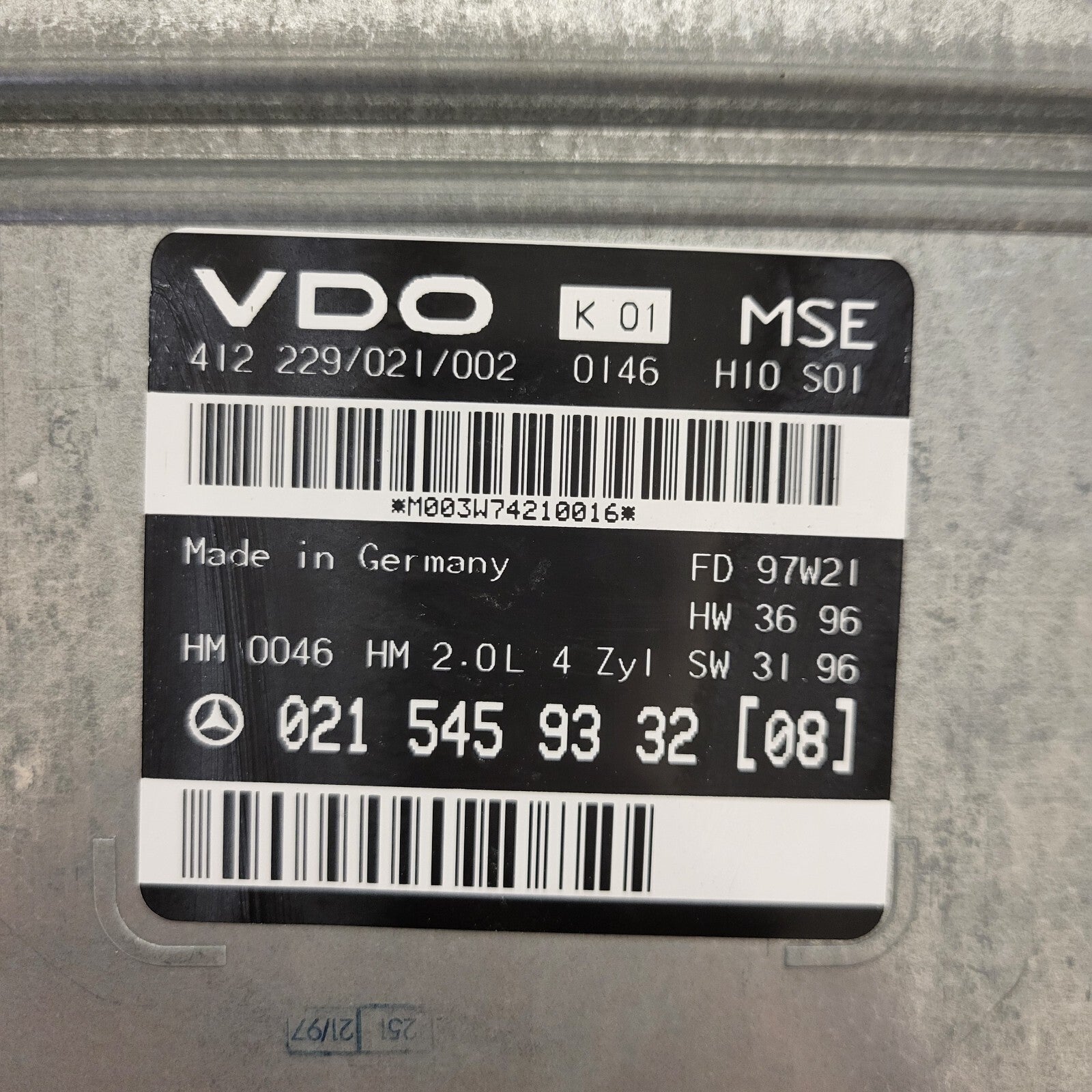 Mercedes ECU VDO / 0215459332 / 412229021002 / VDO
