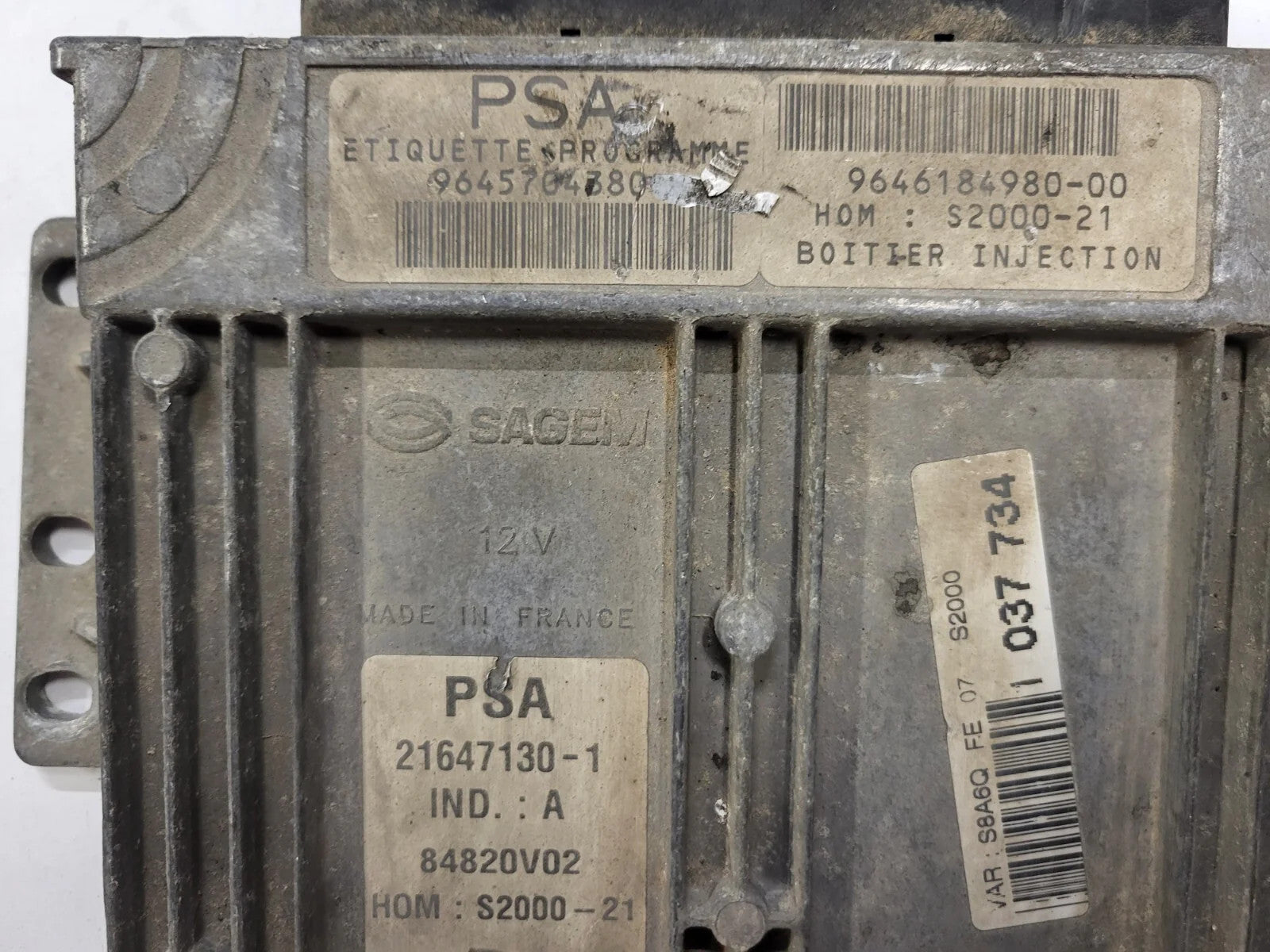 Peugeot Citroen ECU / 9645704380 / 9646184980-00 / 21647130-1 / SAGEM