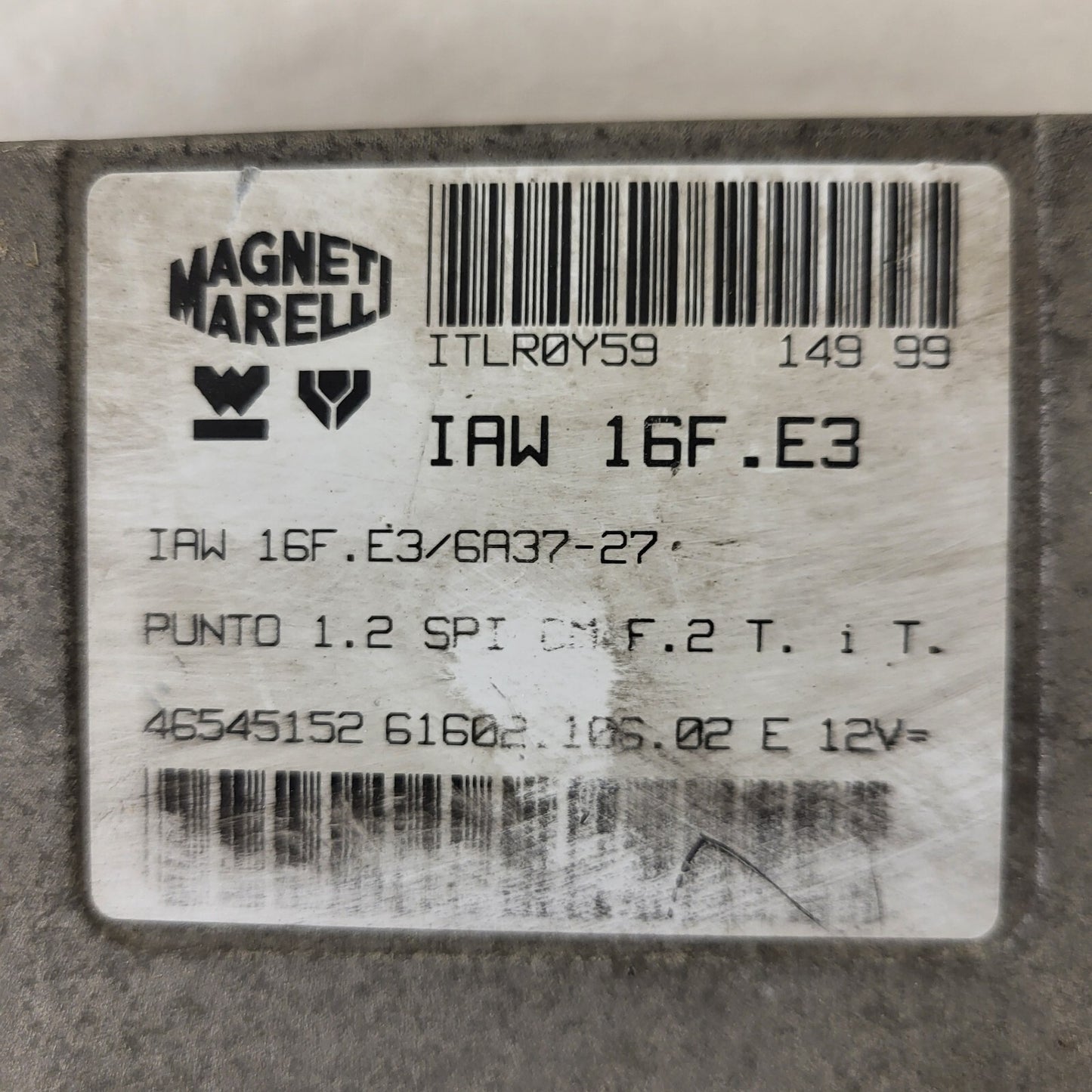 Fiat Punto 1.2 ECU / 46545152 / IAW 16F.E3 / 61602.106.02 / MARELLI