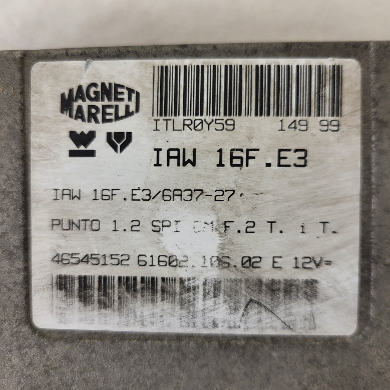 Fiat Punto 1.2 ECU / 46545152 / IAW 16F.E3 / 61602.106.02 / MARELLI