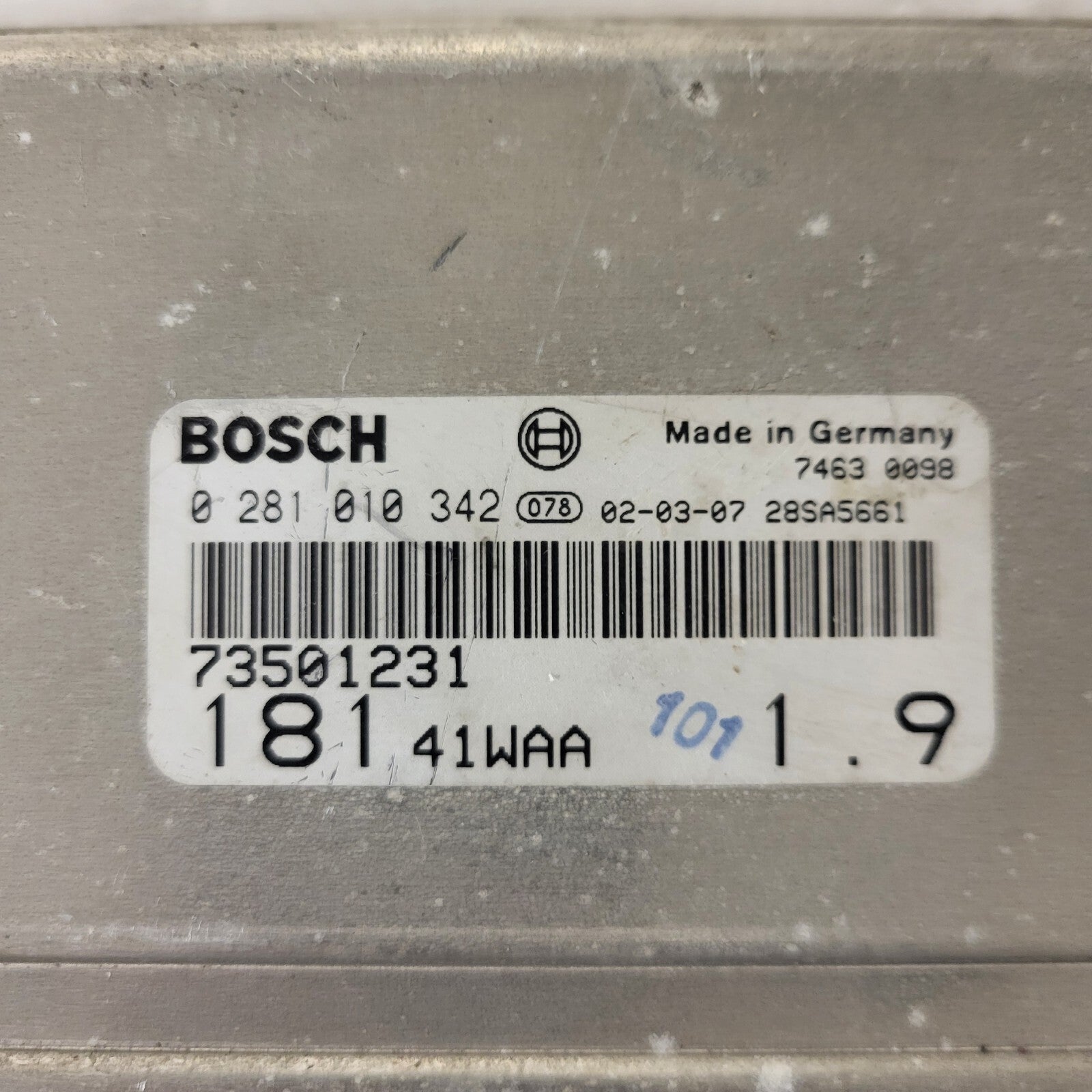 Fiat MAREA ECU TYPE / 0281010342 / 73501231 / BOSCH 