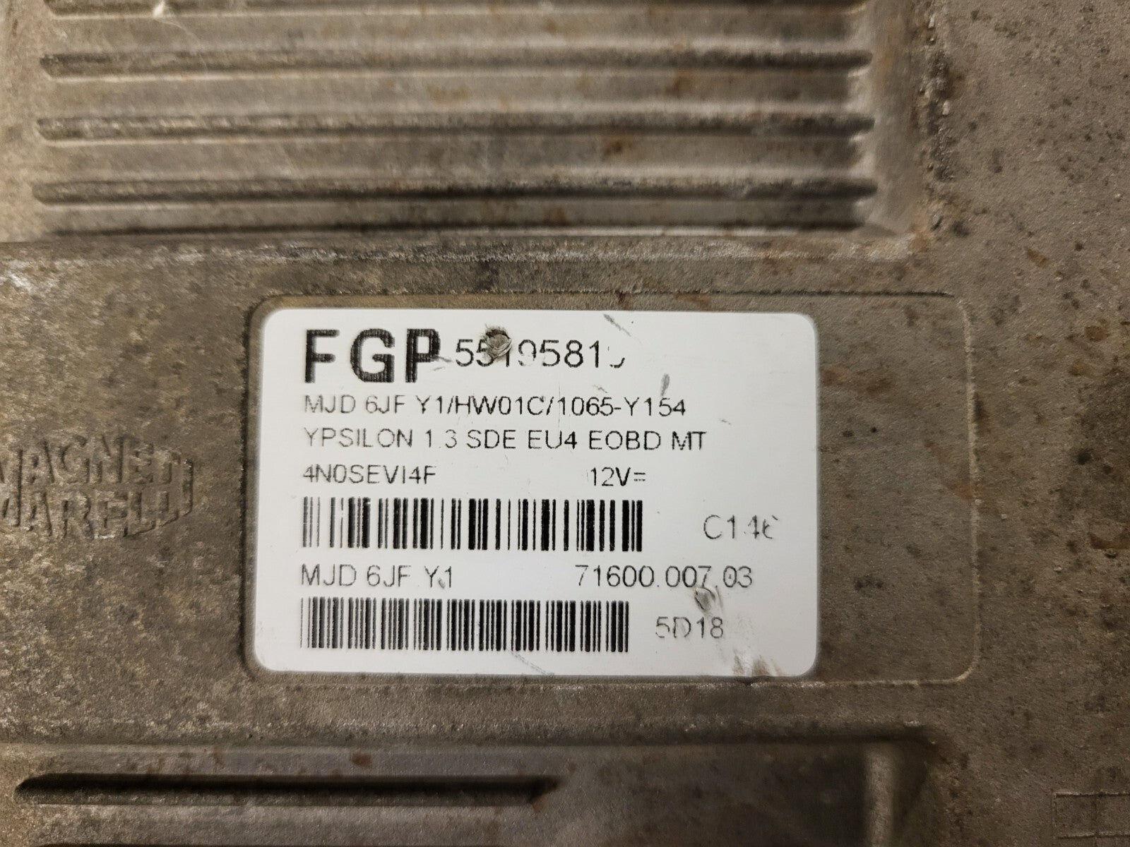 LANCIA YPSILON ECU MJD 6JF.Y1 / 5519581 / HW01C / 71600.007.03 MAGNETI MARELLI