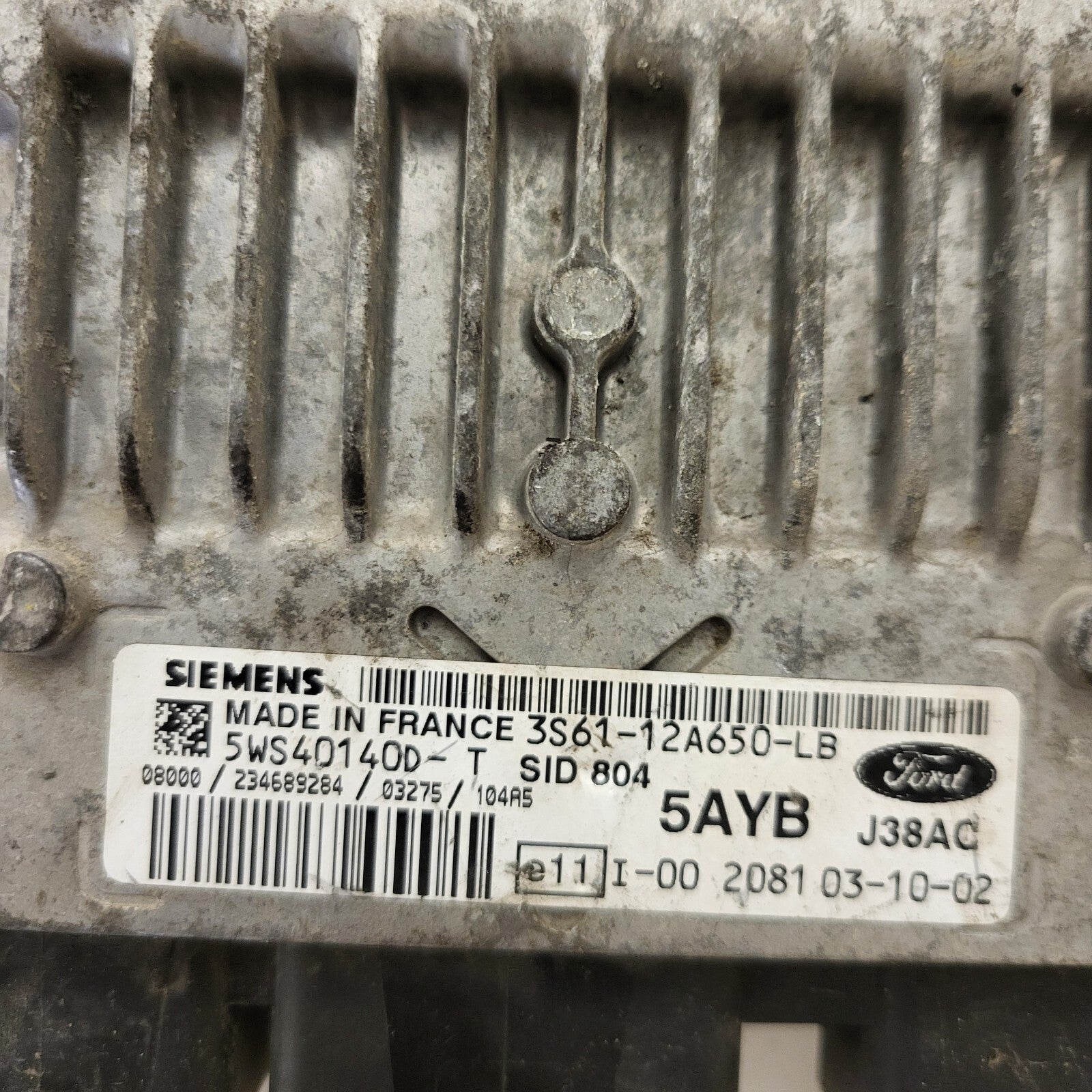 FORD FIESTA ECU / 3S61-12A650-LB / 5WS4014D-T / 5AYB / J38AC / SIEMENS
