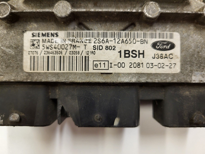 FORD FIESTA ECU / 2S6A-12A650-BN / 5WS40027-T / 1BSH / J38AC / SIEMENS