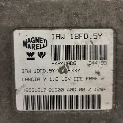 LANCIA Y 1.2 16V ECU / 46531217 / IAW 18FD.5Y / 61600.406.00 / MAGNETI MARELLI