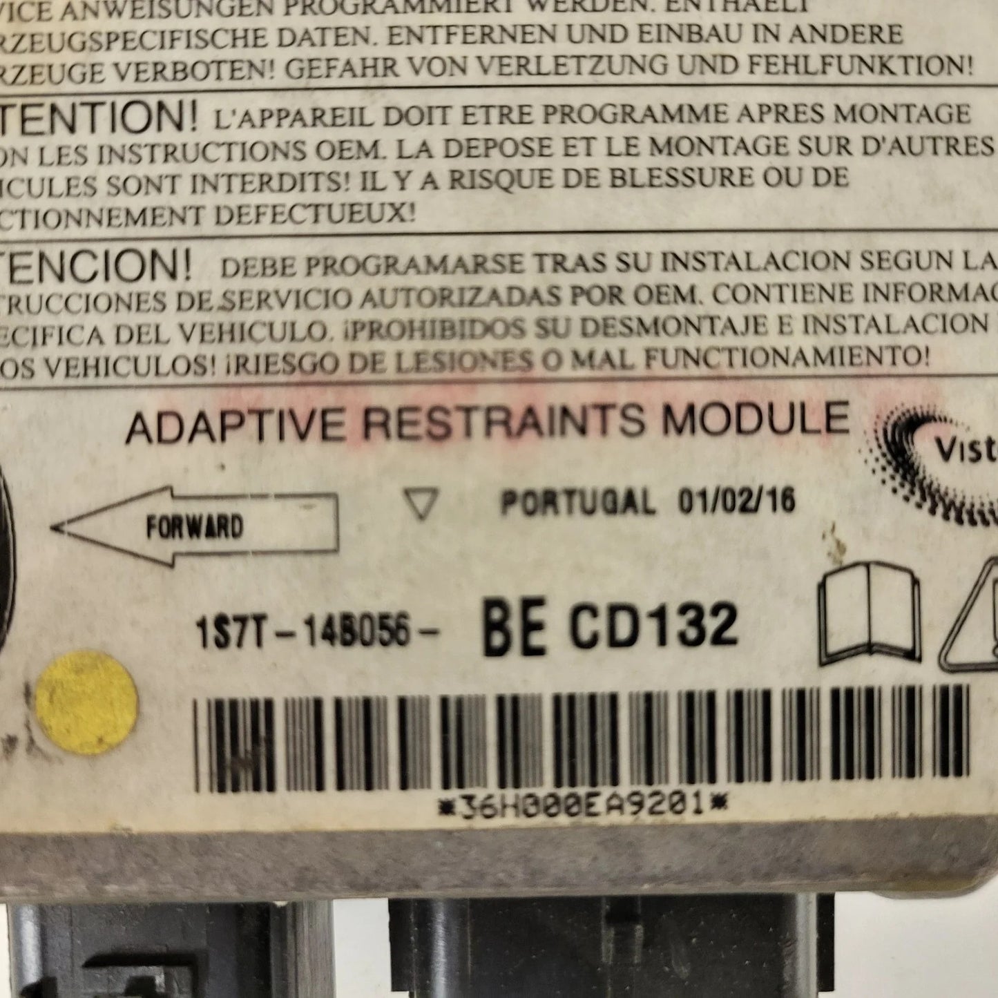 FORD MONDEO AIRBAG ECU / 1S7T-14B056-BE / VISTEON