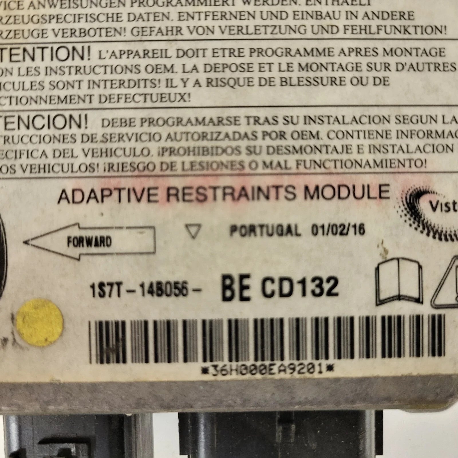 FORD MONDEO AIRBAG ECU / 1S7T-14B056-BE / VISTEON