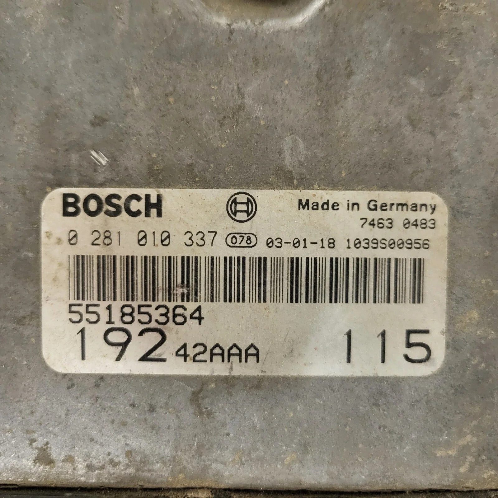 Fiat Stilo 1.9 JTD ECU / 0281010337 / 55185364 / BOSCH
