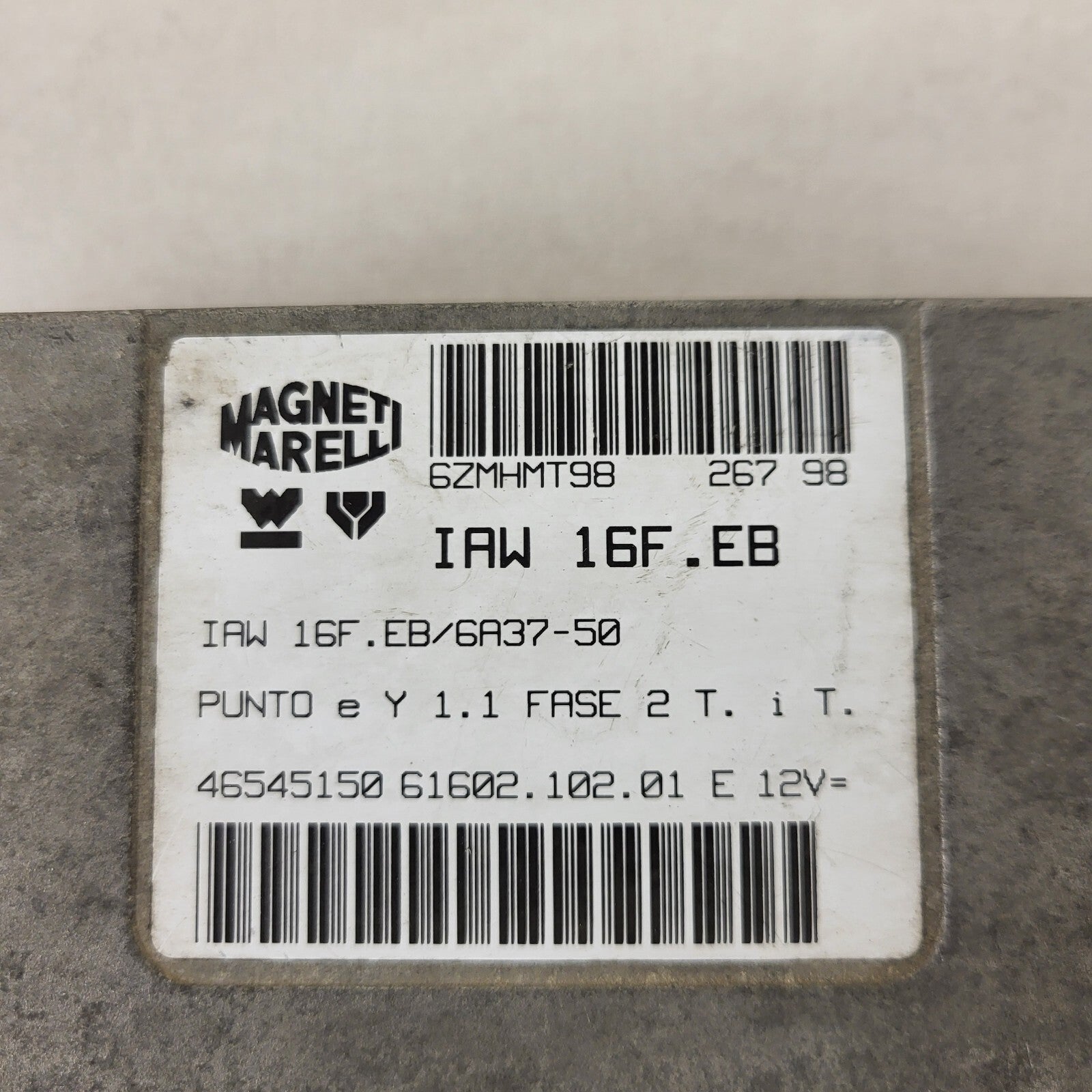 FIAT PUNTO LANCIA Y ECU / IAW 16F.EB / 46545150 / 61602.102.01 / MAGNETI MARELLI