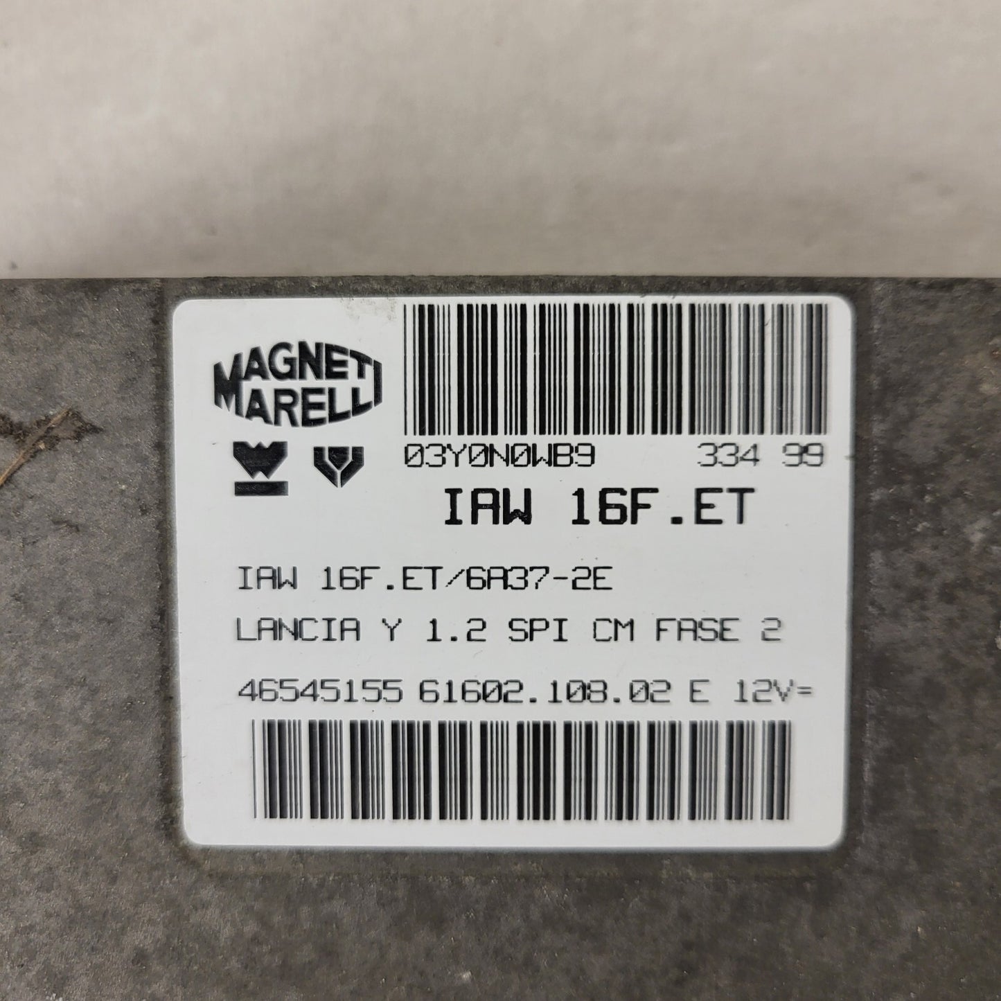 LANCIA Y 1.2 ECU / IAW 16F.ET / 46545155 /61602.108.02 / MAGNETI MARELLI