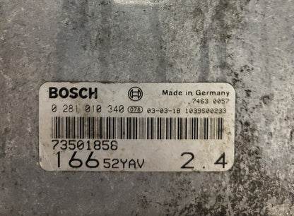 ALFA 166 2.4 JTD ECU / 0281010340 / 73501858 / BOSCH