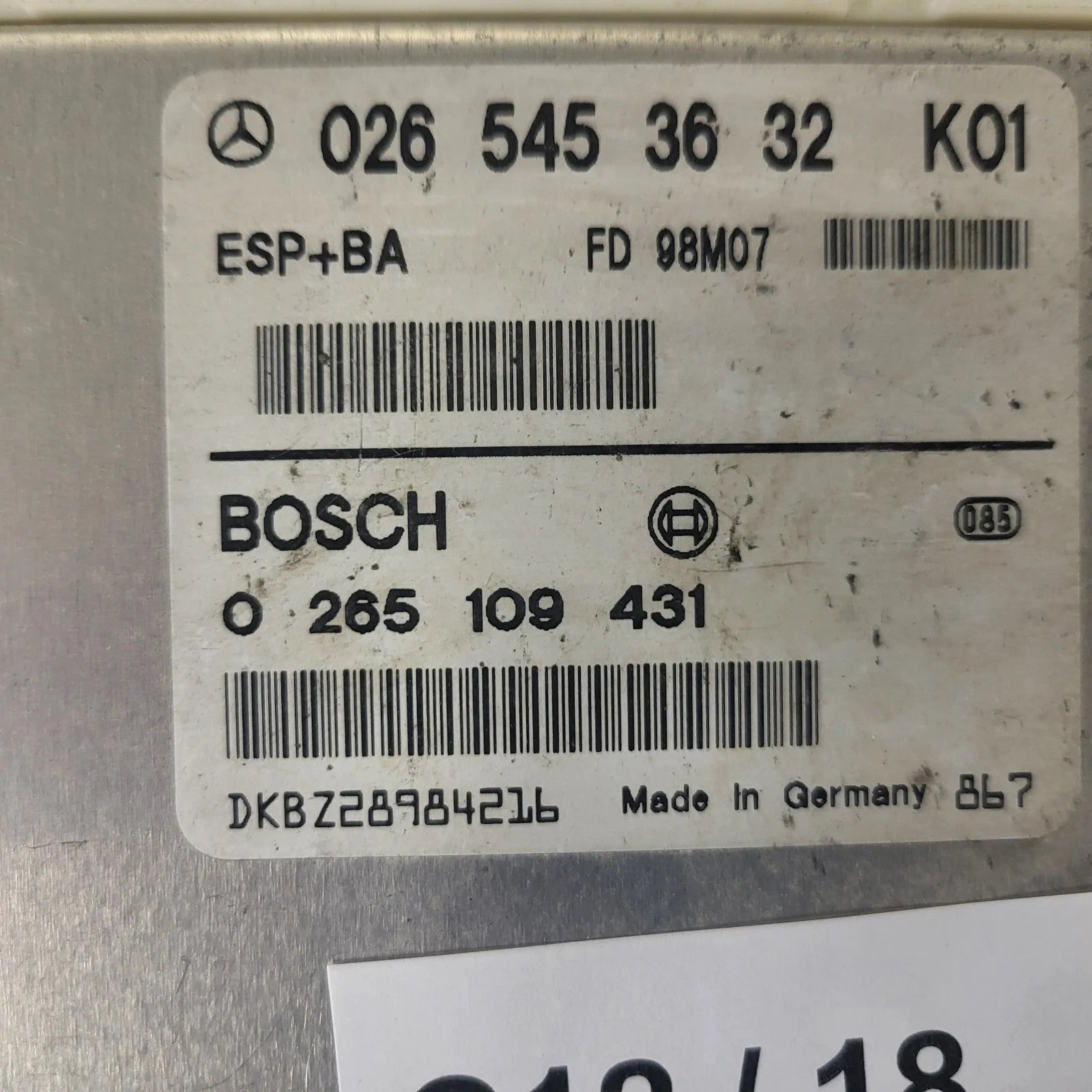 MERCDES BENZ ECU / 0265453632 / 0265109431 / BOSCH / ESP+BA