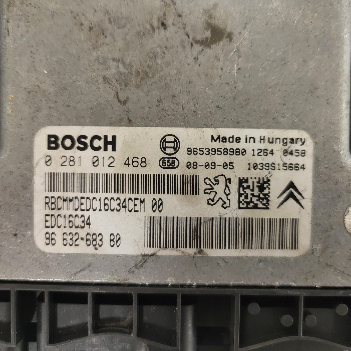 PEUGEOT CITROEN ECU / 0281012468 / 9663268380 / 9653958980 / EDC16C34 / BOSCH