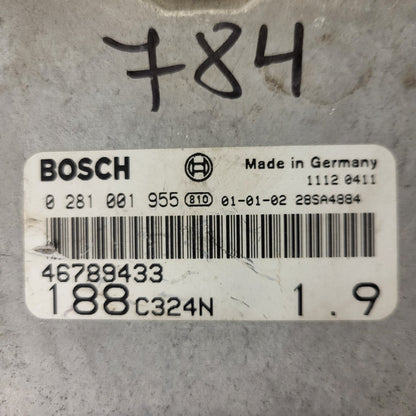 Fiat 1.9 JTD ECU / 0281001955 / 46789433 / BOSCH