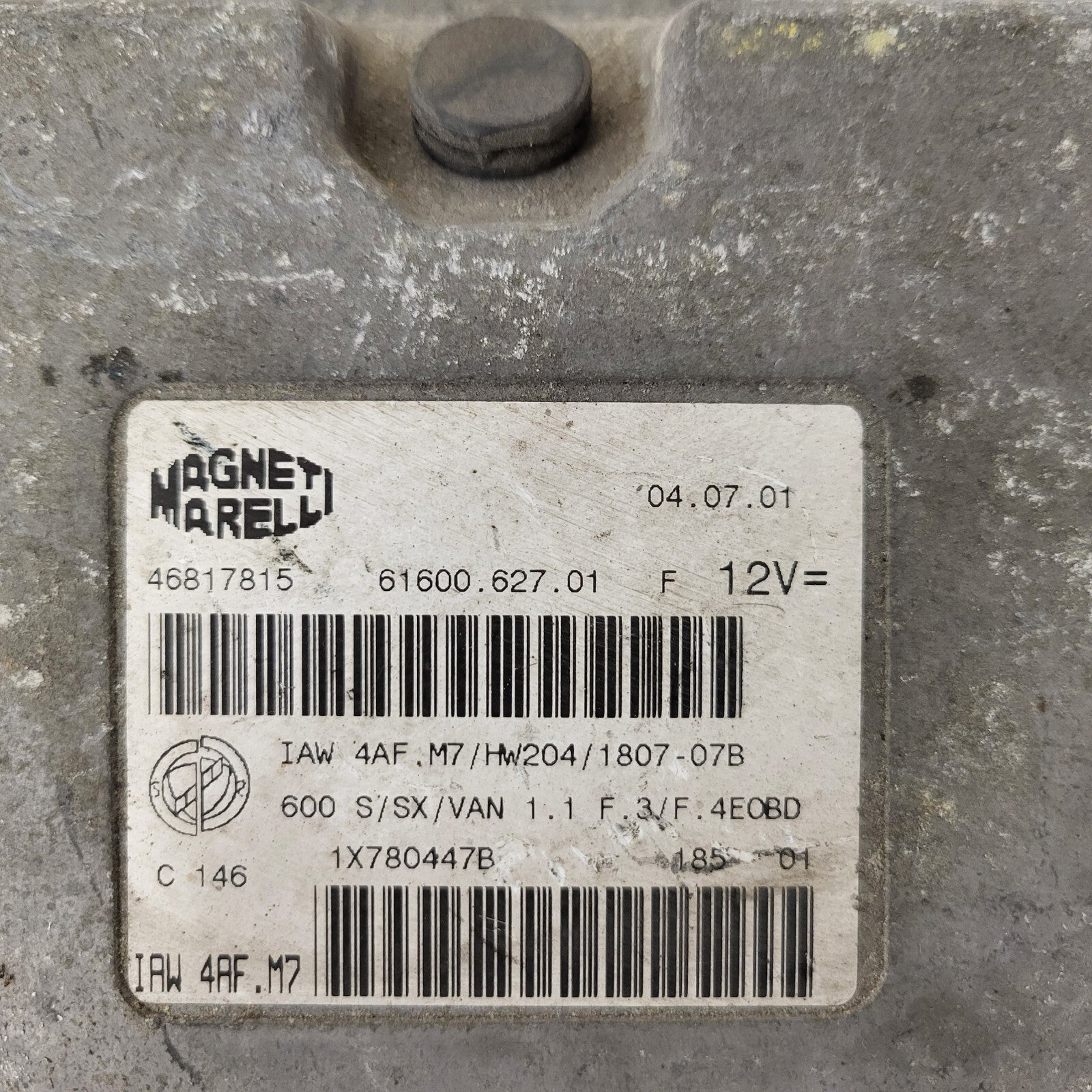 Fiat 600 ECU / IAW 4AF.M7 / 46817815 / HW204 / MAGNETI MARELLI