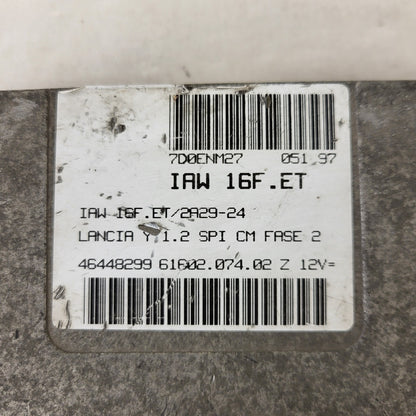 LANCIA Y 1.2 ECU / IAW 16F.ET / 46448299 / 61602.074.02 / MAGNETI MARELLI