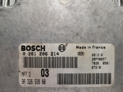 PEUGEOT 306 CITROEN XSARA ECU / 0261206214 / 9632693880 / MP7.2 / BOSCH