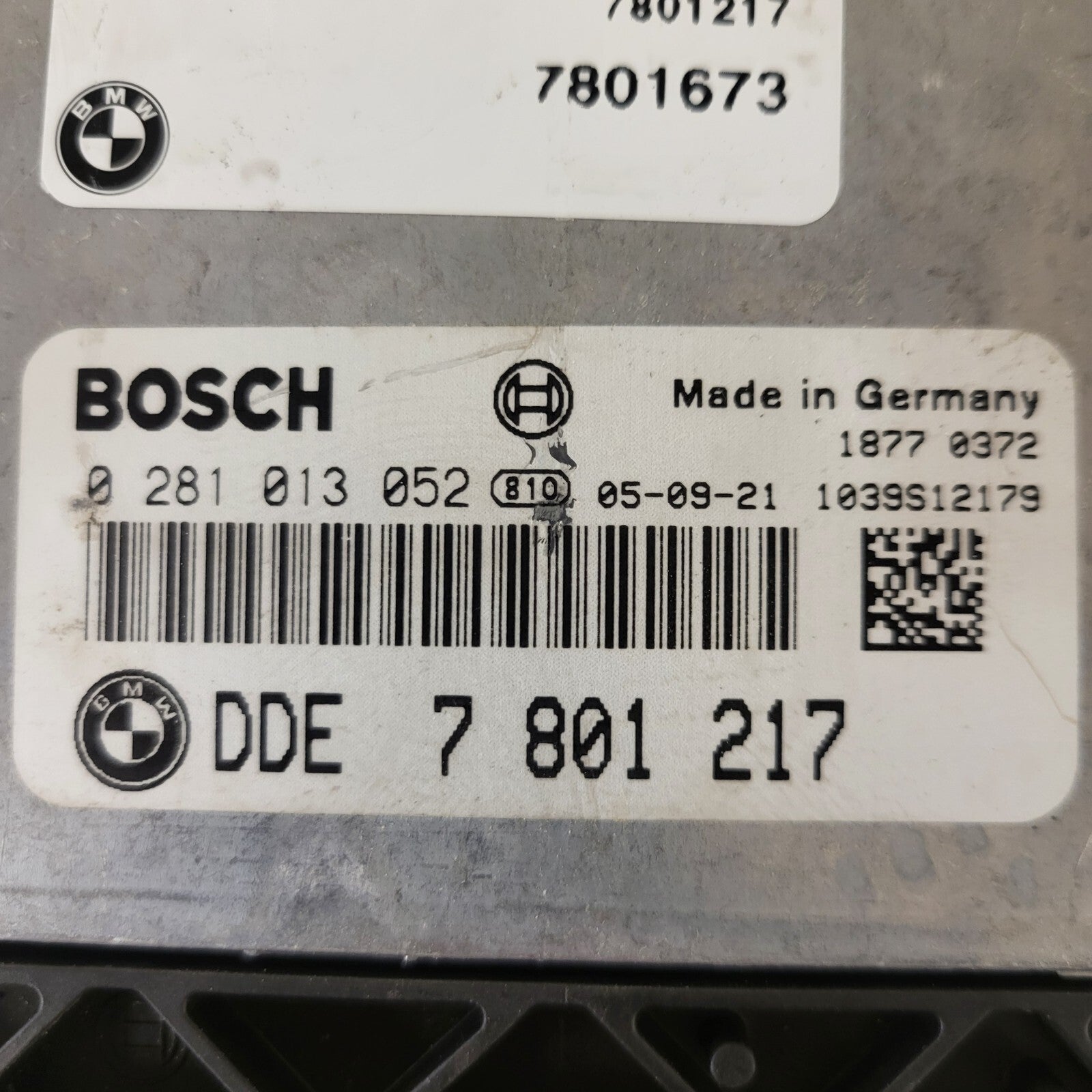 BMW X3 3.0 ECU / 0281013052 / DDE 7801217 / DDE7801217 / BOSCH
