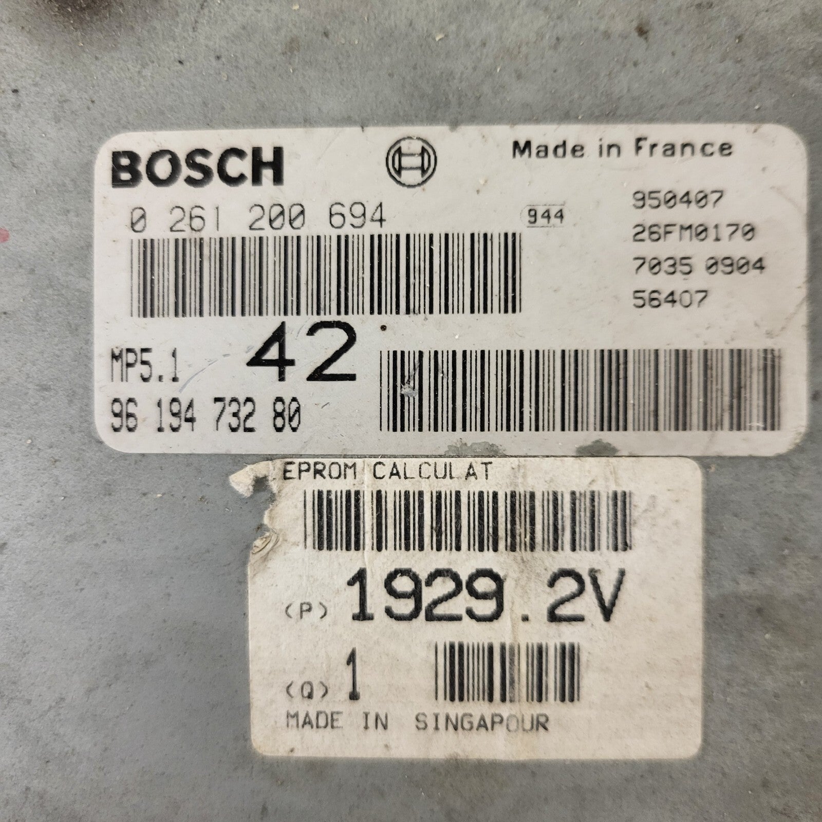Peugeot 306 106 ECU / 0261200694 / 9619473280 / BOSCH