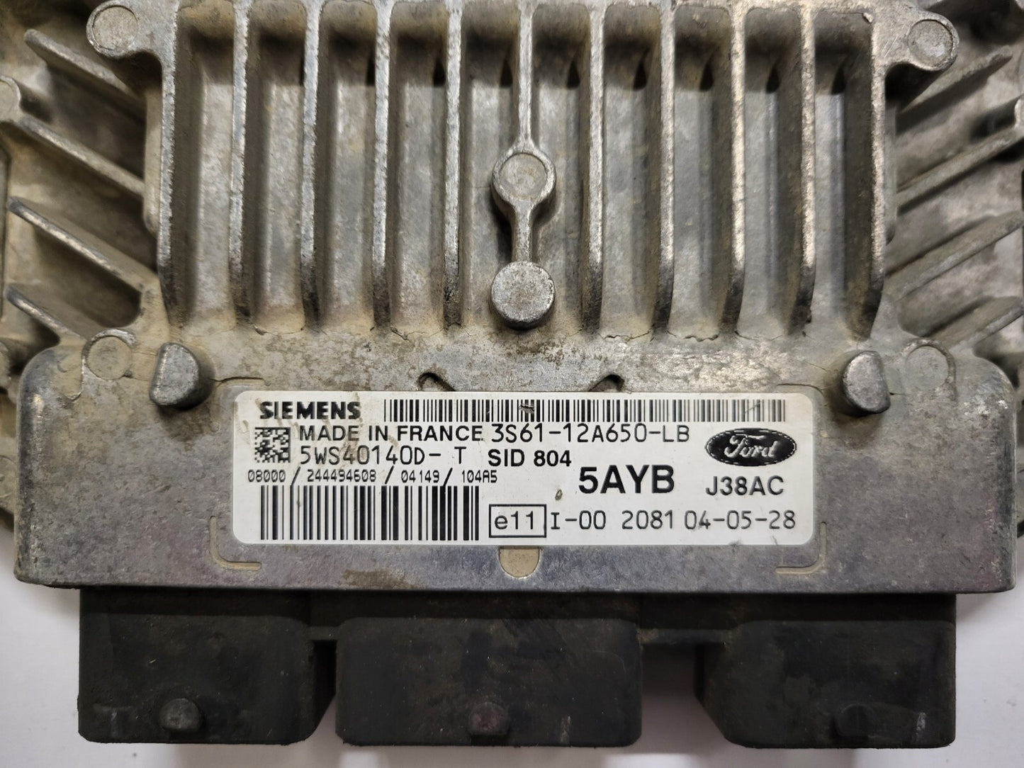 FORD FIESTA ECU / 3S61-12A650-LB / 5WS4014D-T / 5AYB / J38AC / SIEMENS