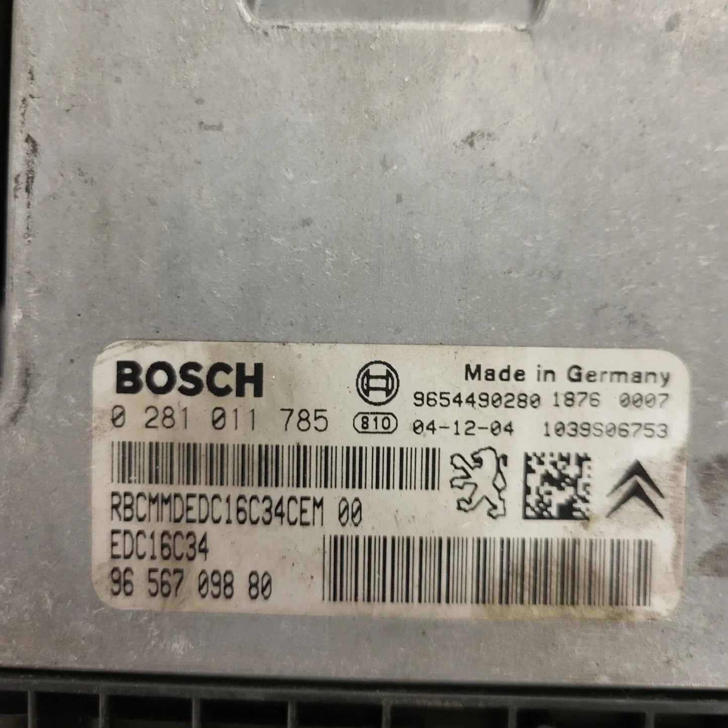 Peugeot Citroen ECU / 0281011785 / 9685886880 / 9654490280 / EDC1SC34 / BOSCH