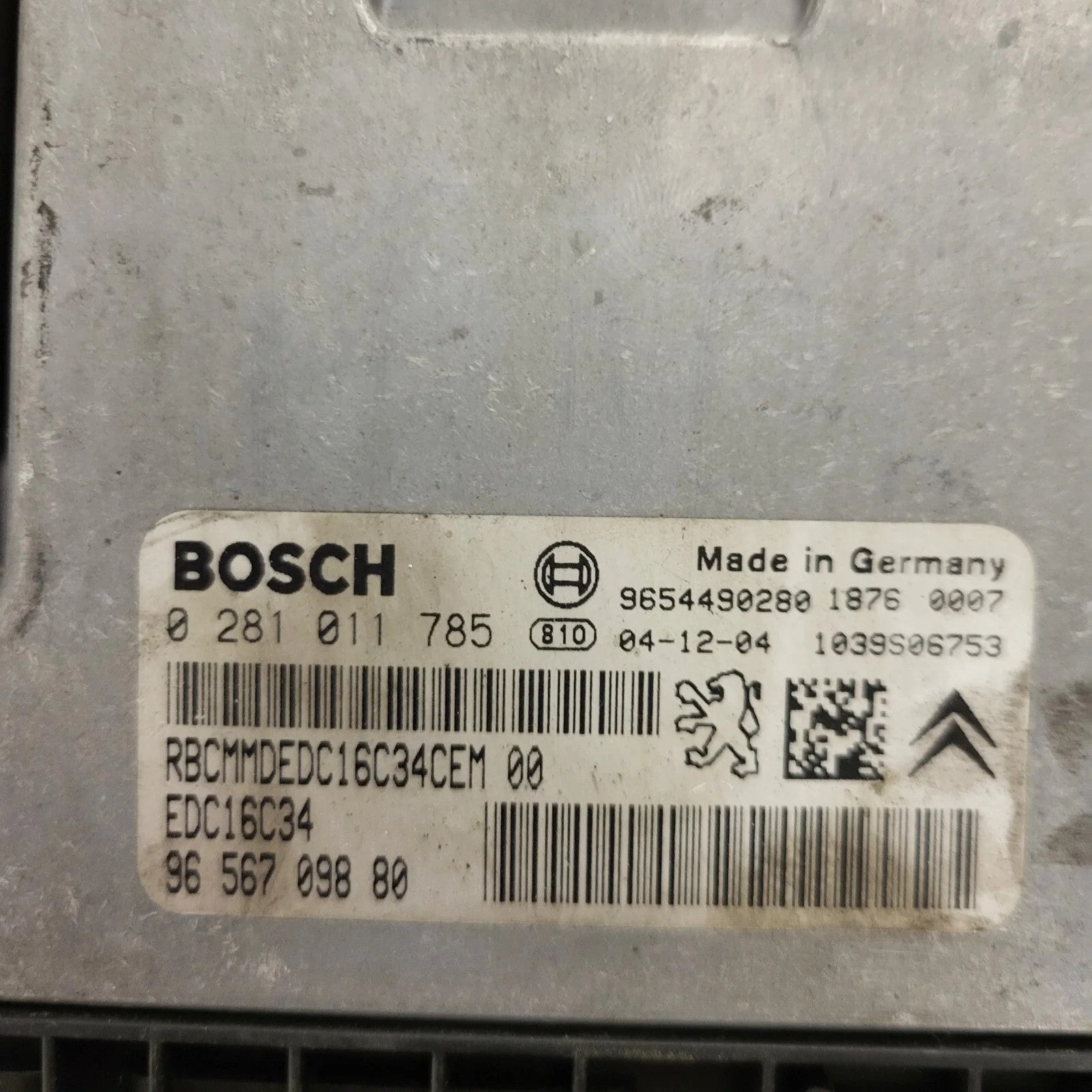 Peugeot Citroen ECU / 0281011785 / 9685886880 / 9654490280 / EDC1SC34 / BOSCH