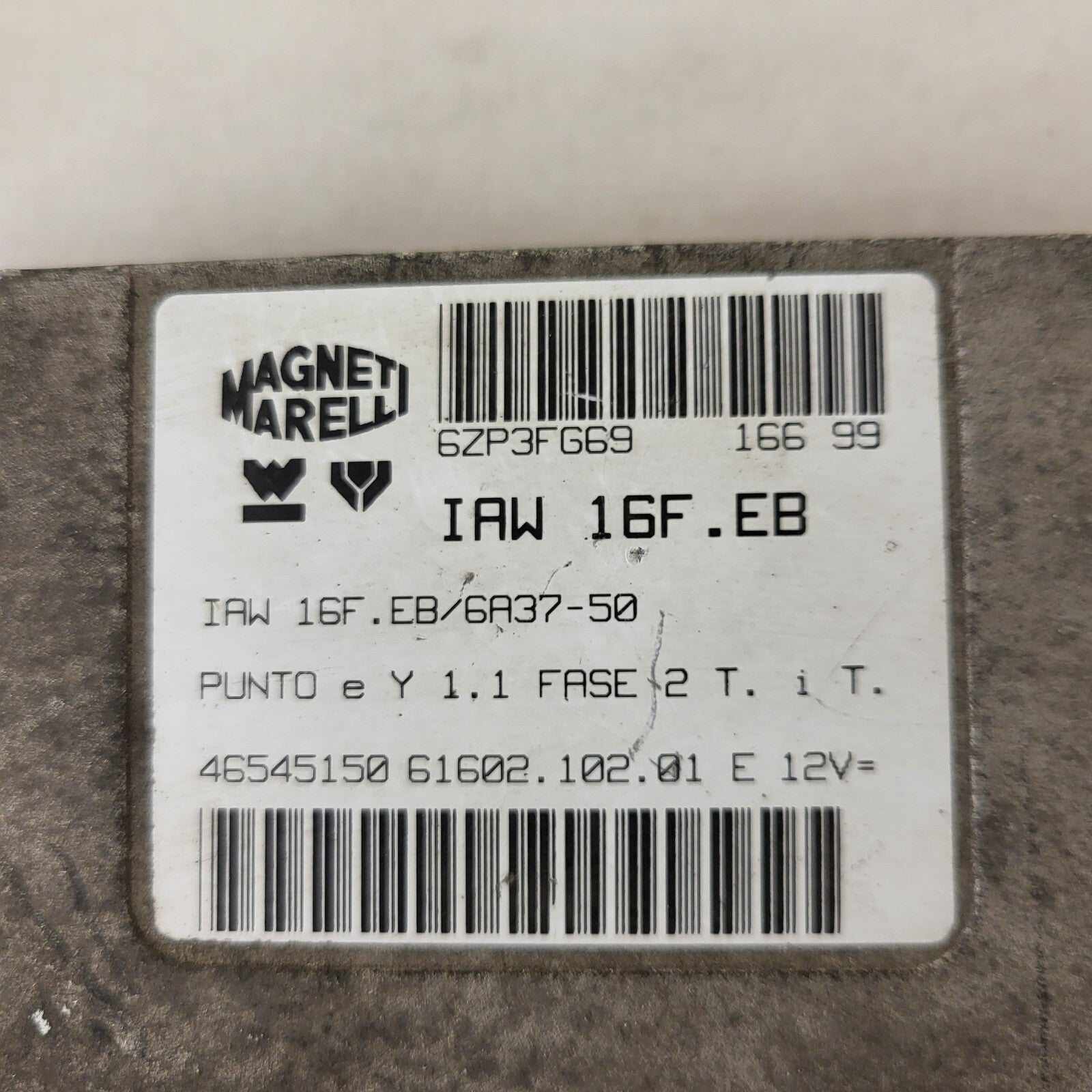 FIAT PUNTO LANCIA Y ECU / IAW 16F.EB / 46545150 / 61602.102.01 / MAGNETI MARELLI