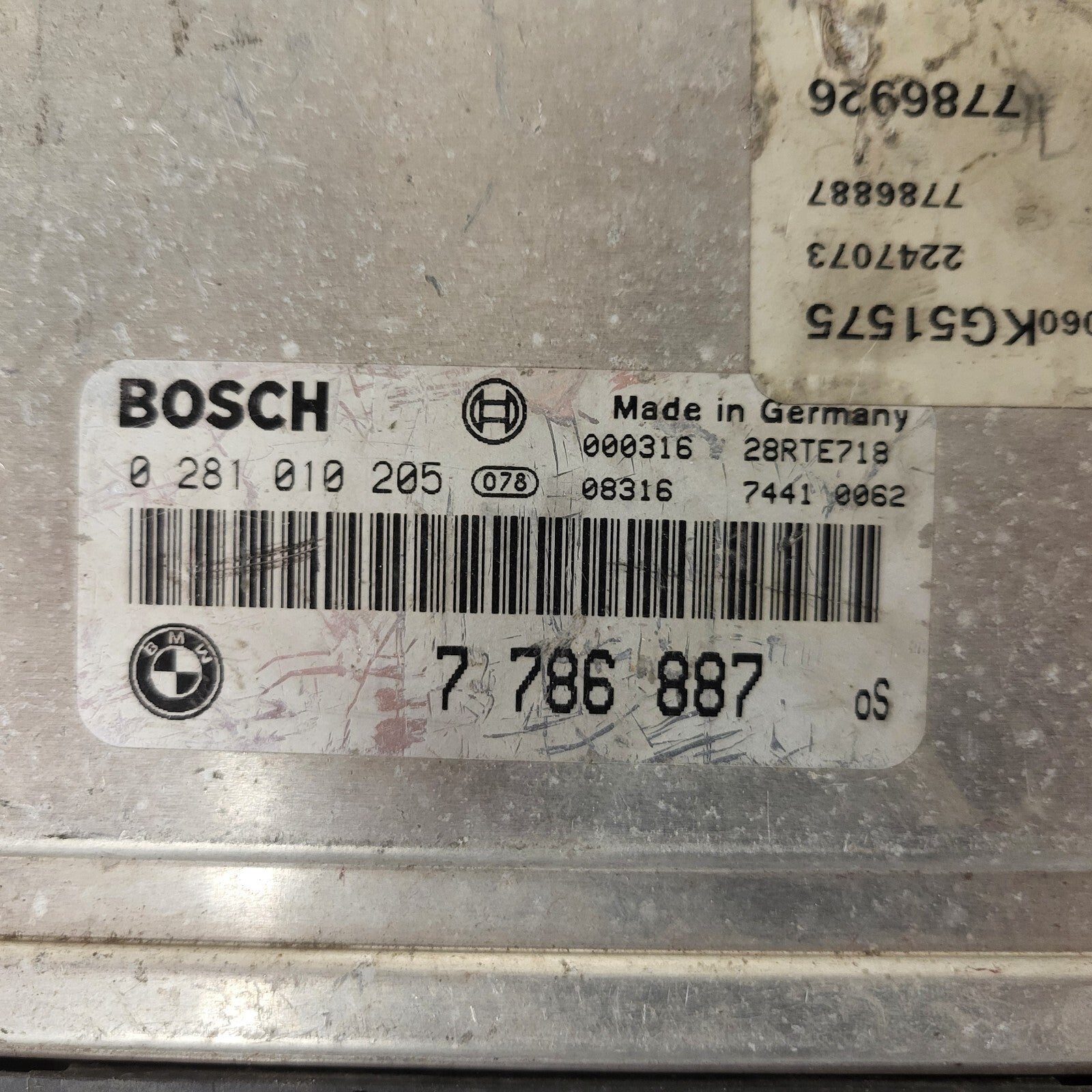 BMW E46 ECU / 0281010205 / 7786887 / 7786926 / BOSCH