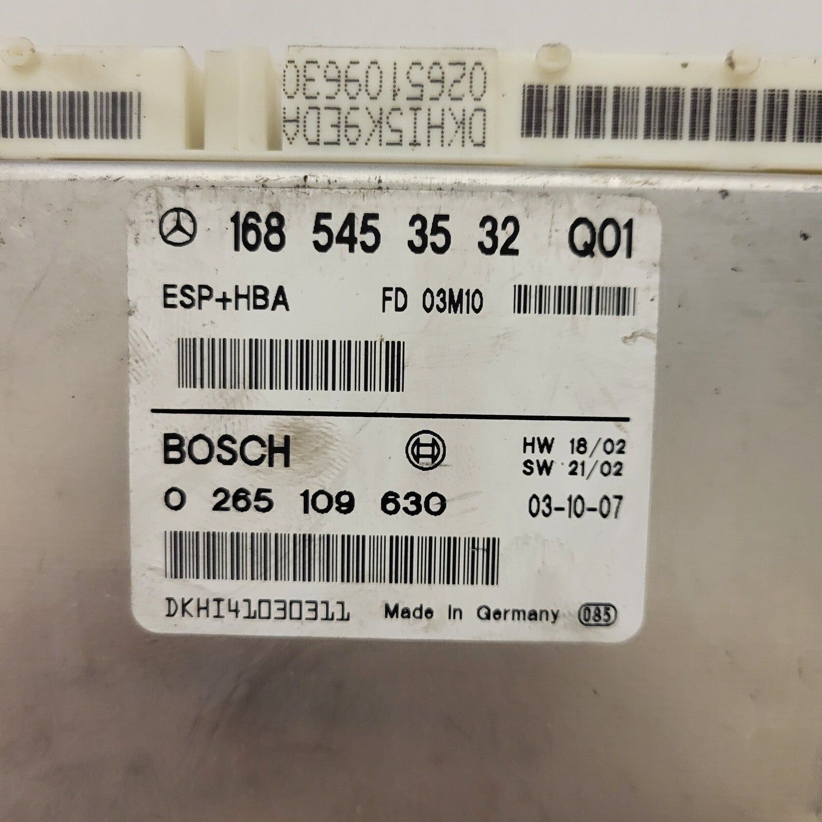 MERCEDES-BENZ A CLASS W168 ESP ECU / 1685453532 / 0265109630 / BOSCH ESP+HBA