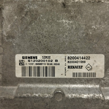 RENAULT MODUS ECU / S120200102 / S120200102B / SIM 32 / 8200414422 / 8200401568 