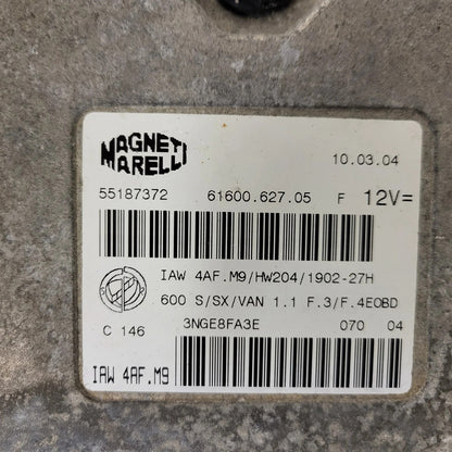 Fiat Seicento 600 ECU / 55187372 / IAW 4AF.M9 / 61600.627.05 / MAGNETI MARELLI