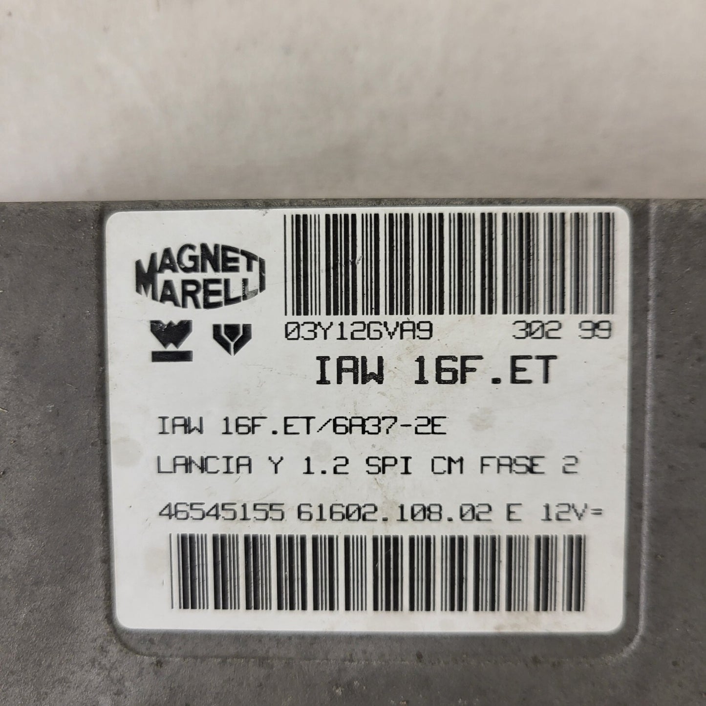 LANCIA Y 1.2 ECU / IAW 16F.ET / 46545155 /61602.108.02 / MAGNETI MARELLI