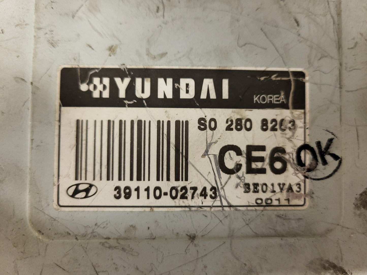 HYUNDATOS ECU / 39110-02743 / S02808263 / 391100274 / CE6