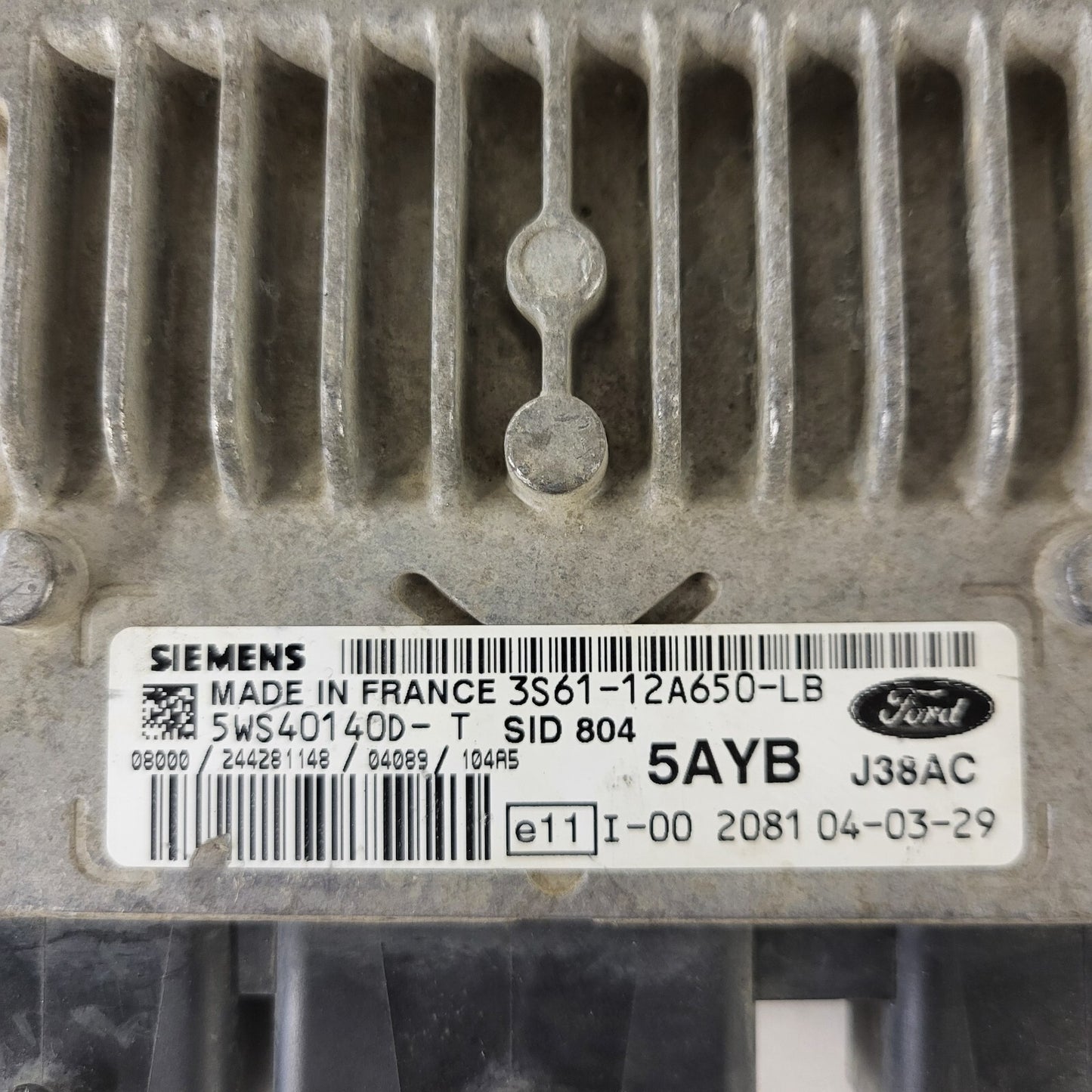 FORD FIESTA ECU / 3S61-12A650-LB / 5WS4014D-T / 5AYB / J38AC / SID804 / SIEMENS
