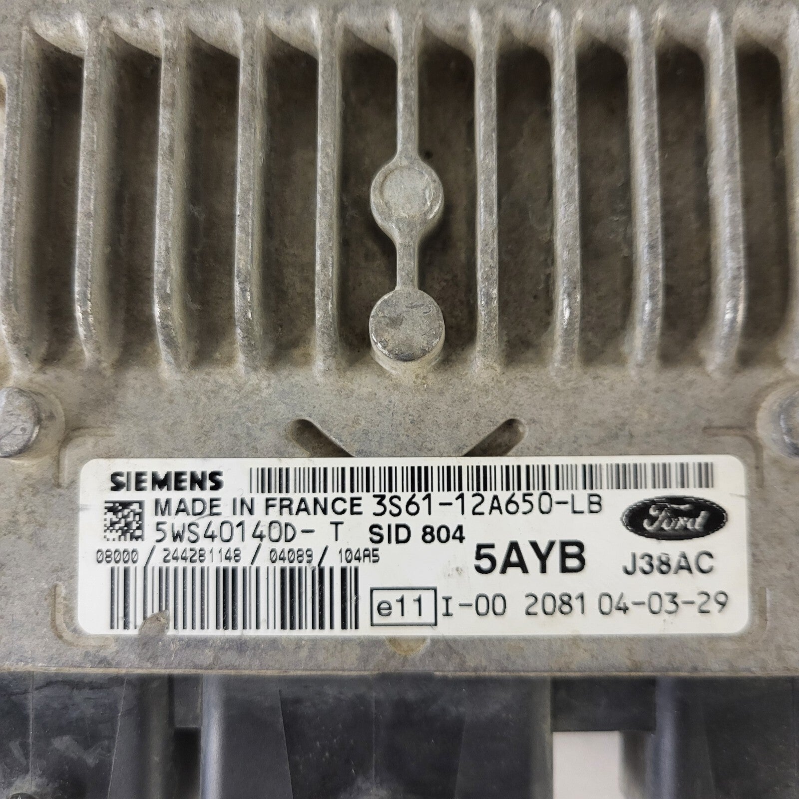 FORD FIESTA ECU / 3S61-12A650-LB / 5WS4014D-T / 5AYB / J38AC / SID804 / SIEMENS
