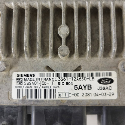 FORD FIESTA ECU / 3S61-12A650-LB / 5WS4014D-T / 5AYB / J38AC / SID804 / SIEMENS