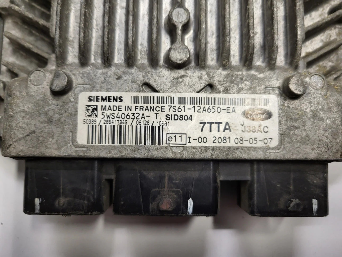 FORD FIESTA ECU / 7S61-12A650-EA / 5WS40632A-T / 7TTA / J38AC / SID804 / SIEMENS