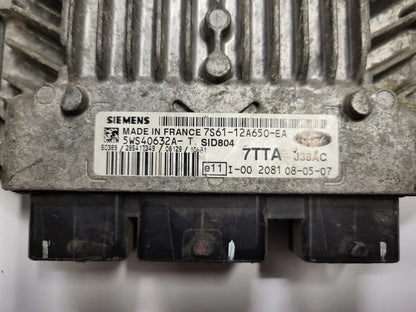 FORD FIESTA ECU / 7S61-12A650-EA / 5WS40632A-T / 7TTA / J38AC / SID804 / SIEMENS