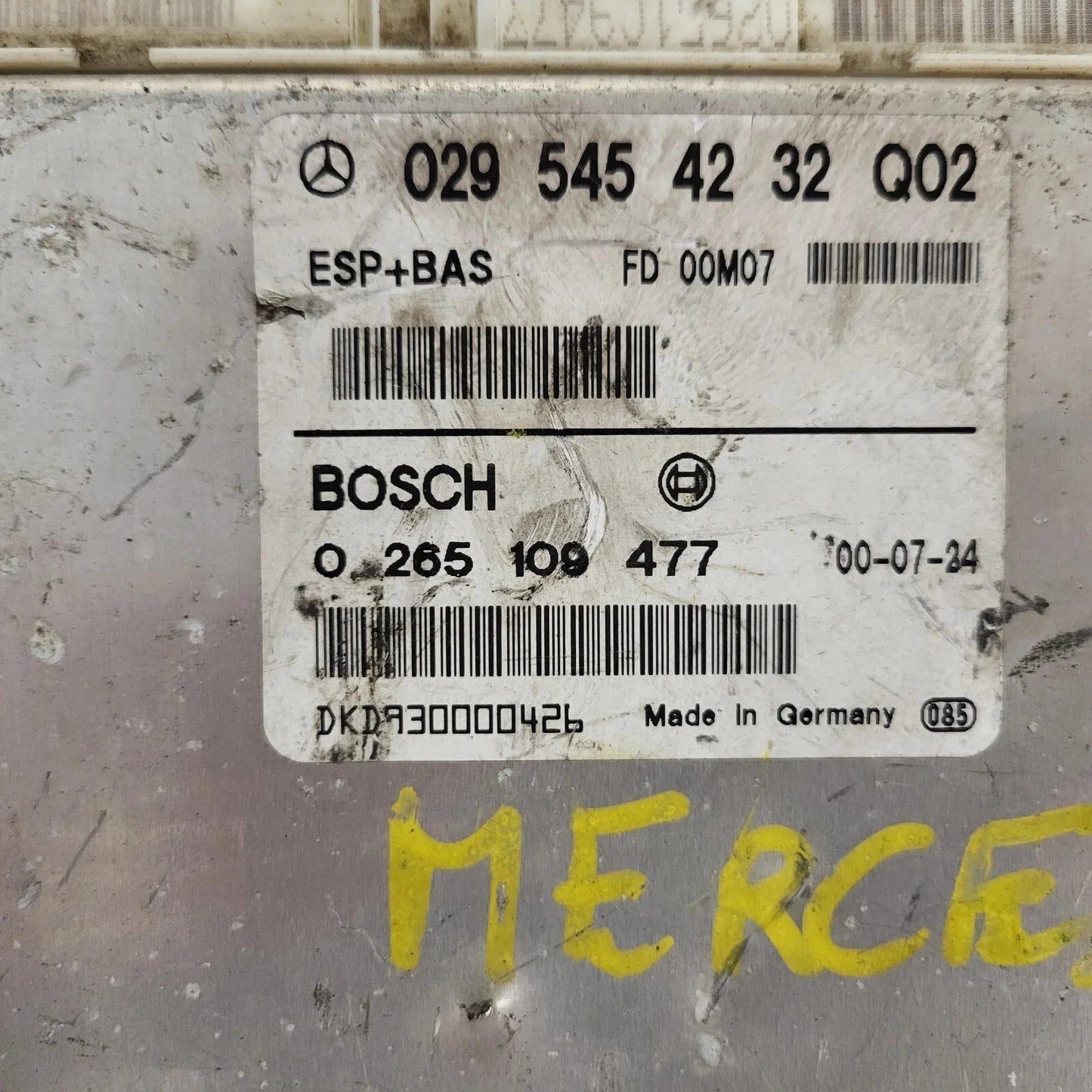 Mercedes A-Class W168 ESP ECU / 0295454232 Q02 / 0265109477 / BOSCH