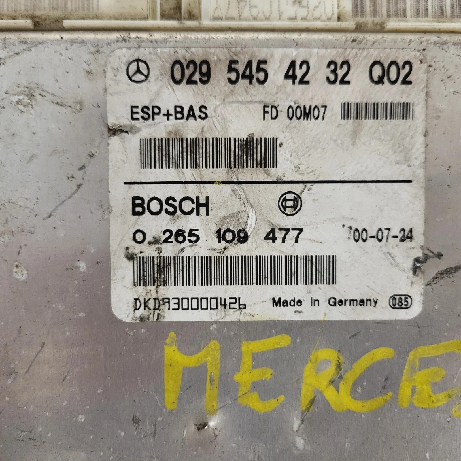 Mercedes A-Class W168 ESP ECU / 0295454232 Q02 / 0265109477 / BOSCH