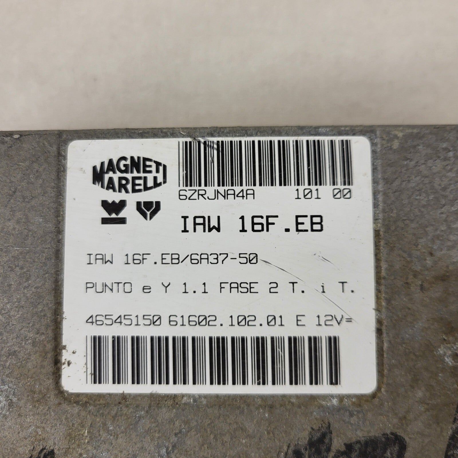 FIAT PUNTO LANCIA Y ECU / IAW 16F.EB / 46545150 / 61602.102.01 / MAGNETI MARELLI