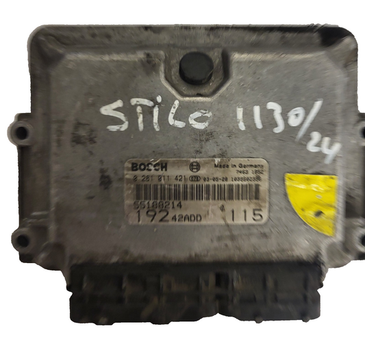Fiat STILO 1.9 ECU / 0281011421 / 55188214 / BOSCH