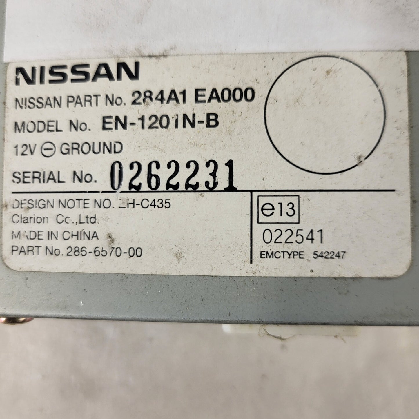 NISSAN PATHFINDER AMPLIFIER ECU / EN-1201N-B / 284A1 EA000 / 