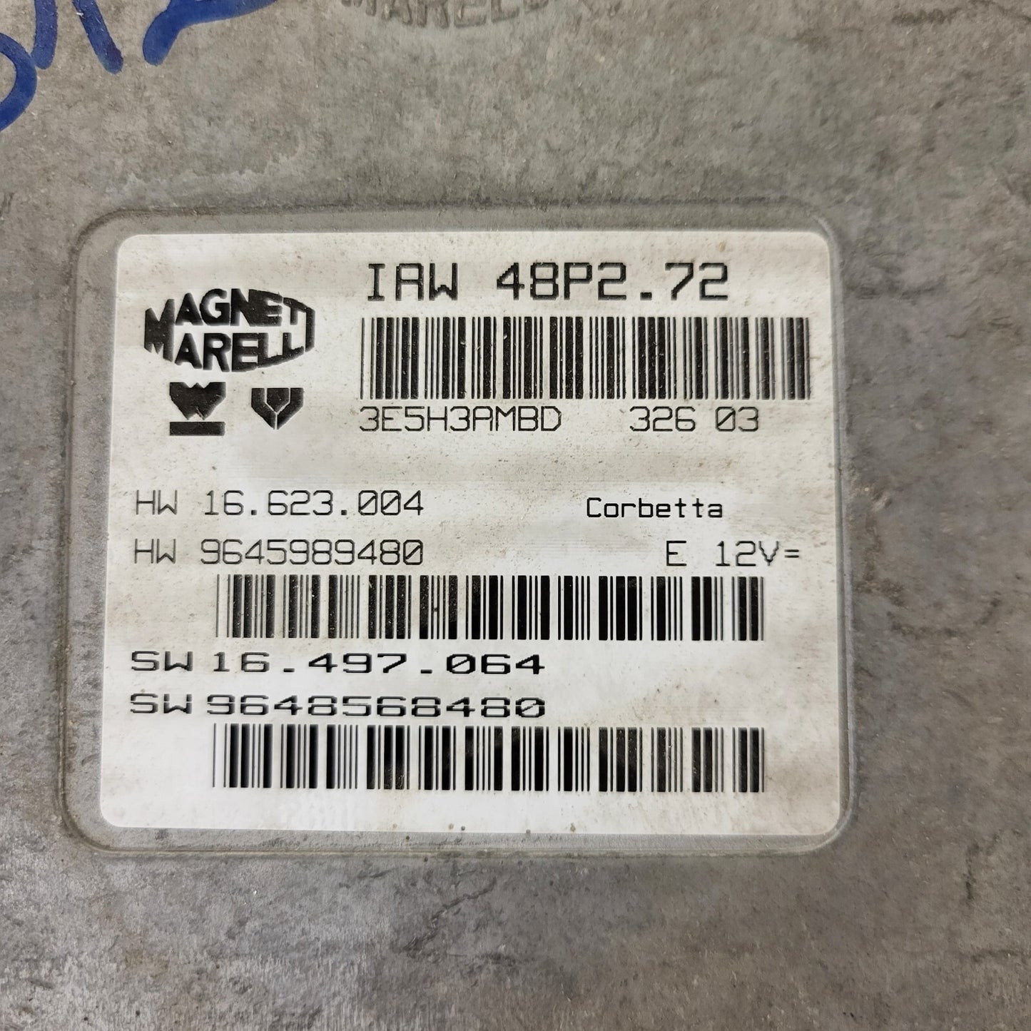 PEUGEOT CITROEN ECU / IAW 48P2.72 / SW 9648568480 / HW 9645989480 / MAGNETI MARE