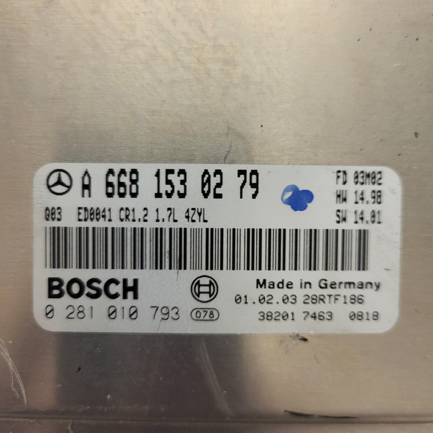 MERCDES BENZ ECU / A6681530279 / 0281010793 / ED0041 CR1.2 / BOSCH